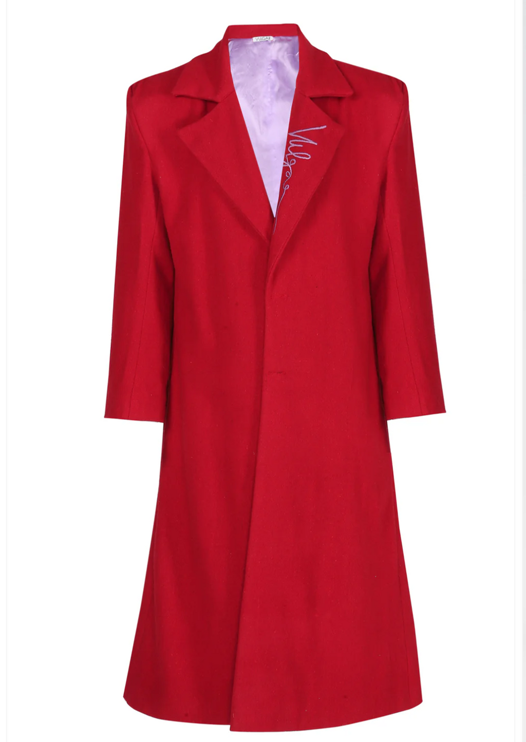 VALENCE SIGNATURE RED WOOL TRENCH