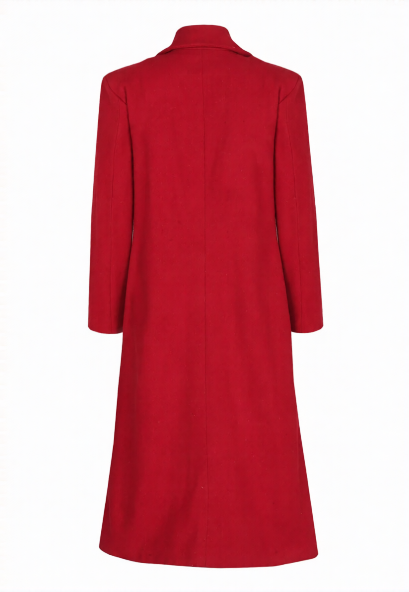 VALENCE SIGNATURE RED WOOL TRENCH